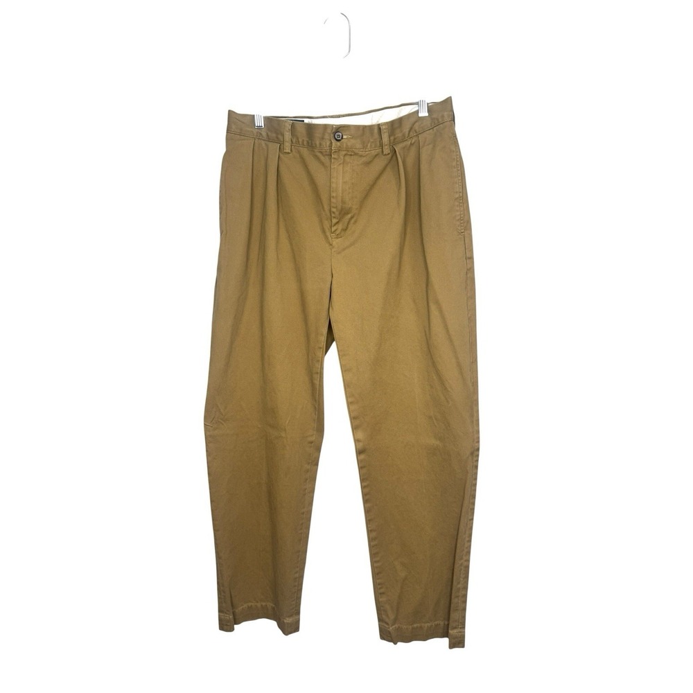 Polo Ralph Lauren Ethan Pant Men's Size 34/32 Khaki 100% Cotton Pleated Preppy - Picture 3 of 7